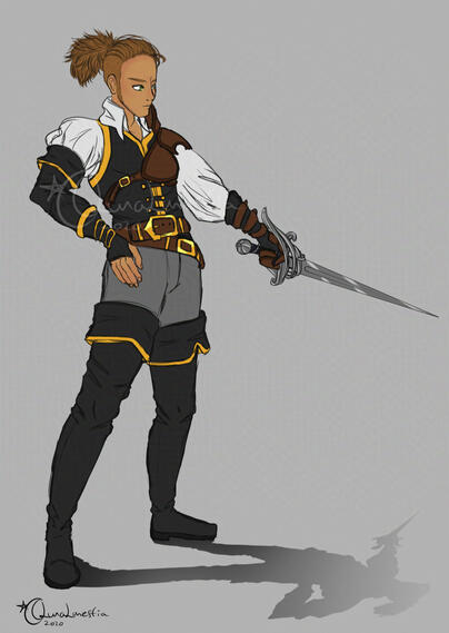 D&D Human fighter character design for Tooms.